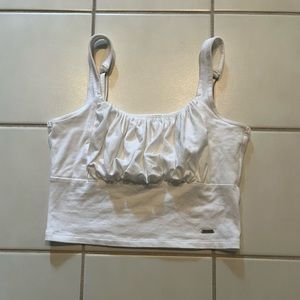 Hollister Ruched White Tank